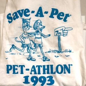 Dog Cat T-Shirt Save-A-Pet Pet-Athlon Race Short-Sleeve Unisex Size XL Running